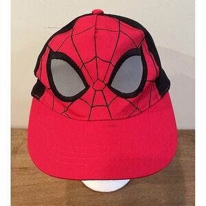 Marvel Spiderman Graphic 'Eyes' Youth Snapback Hat 100%‎ Cotton OSFM Red Black